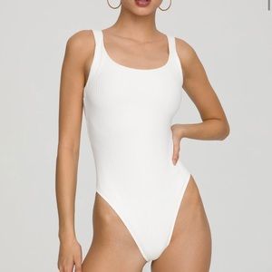 NWT Good American white thong bodysuit